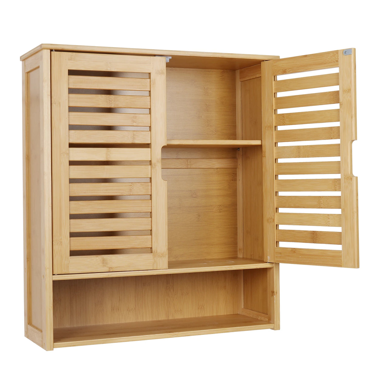 Wisfor Wall Mounted Bamboo Bathroom Medicine Cabinet Organizer