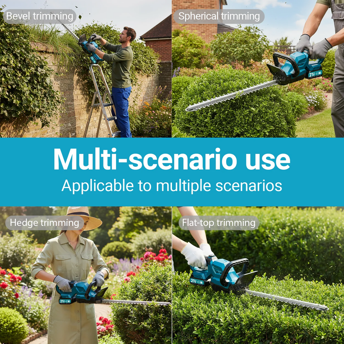 Xyds Cordless Hedge Trimmer With Brushless Motor And Rotatable Head