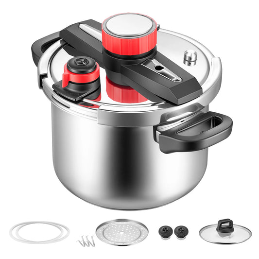 Succebuy Stainless Steel Pressure Cooker With Tempered Glass Lid