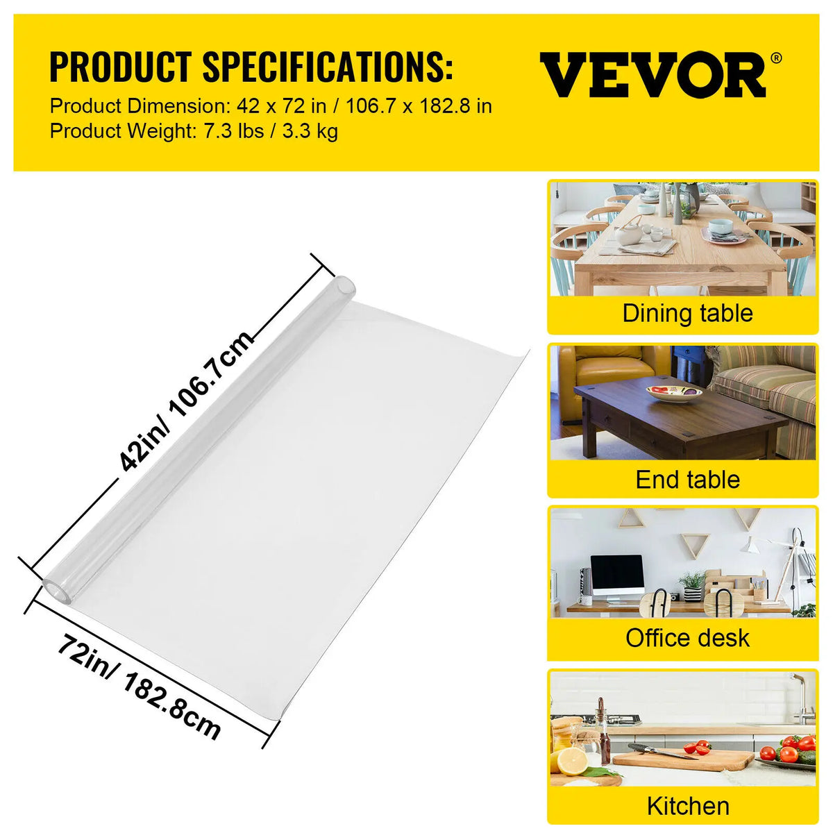 Transparent Pvc Table Cloth Waterproof Desk Protector Mat