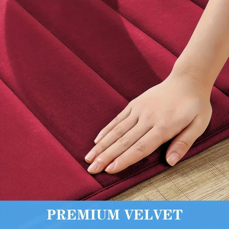 Premium Plush Bathroom Rug Set Non Slip Quick Dry Mats