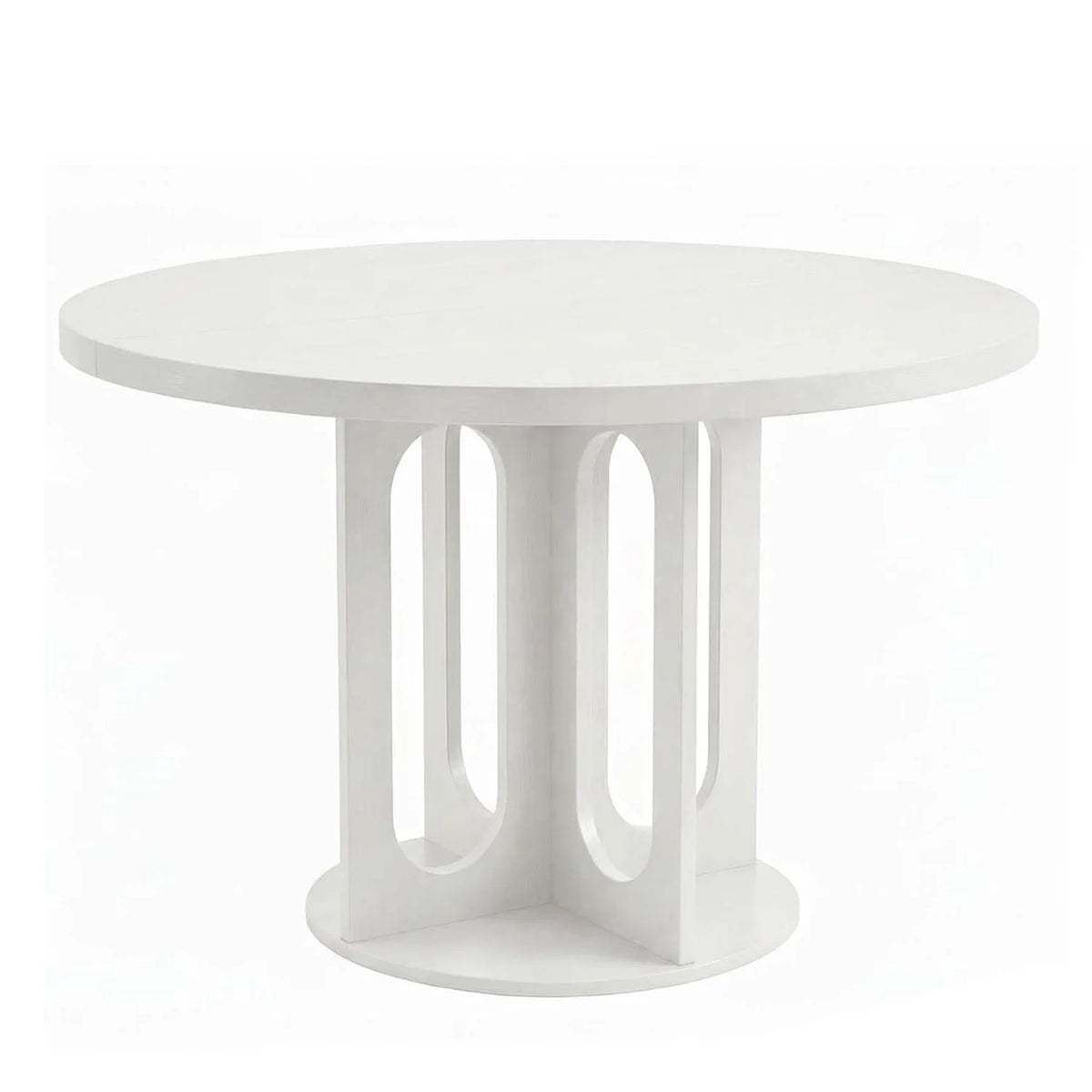HiMiss Modern Round Dining Table With Arch Pedestal Wooden Base