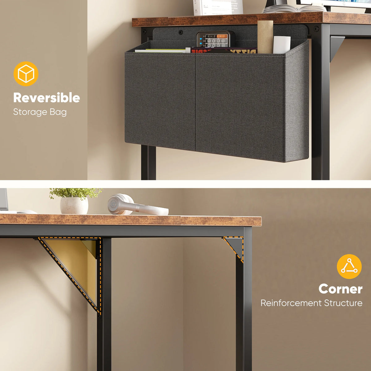 Jhk Executive Computer Desk With Storage Rack Wooden Top