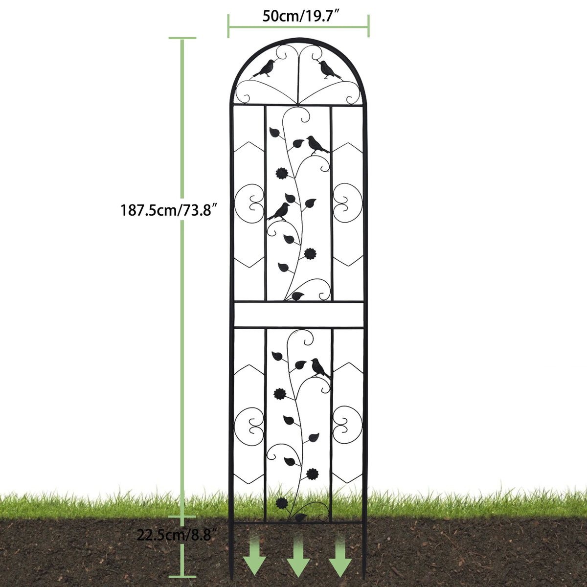Metal Garden Trellis Fence For Climbing Plants Anti Rust Border