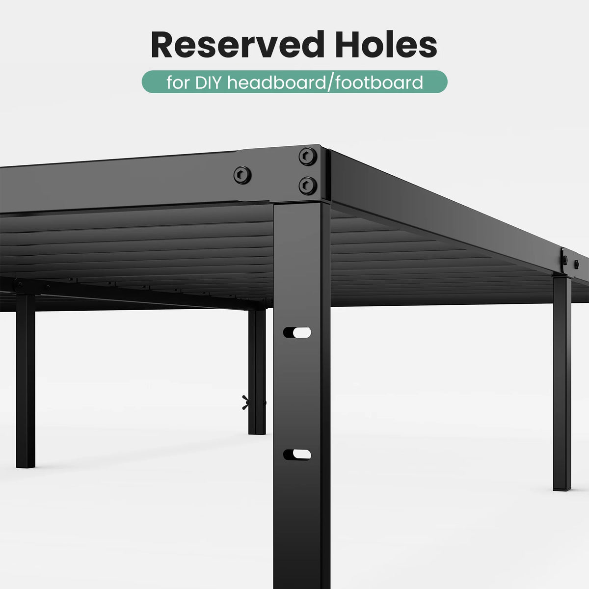 JHK Heavy Duty Steel Platform Bed Frame With Slat Support