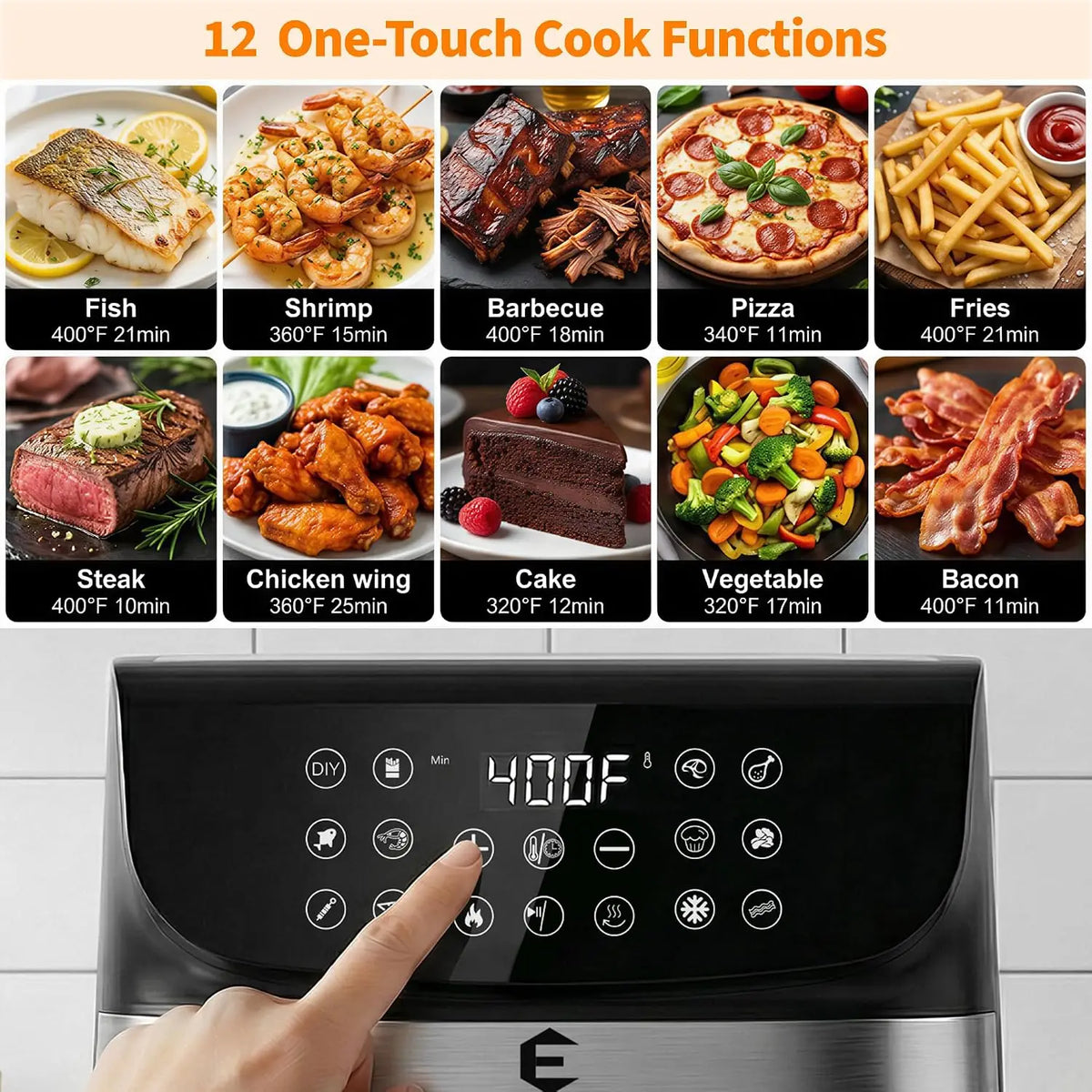 Digital Air Fryer Toaster Oven Combo With Touchscreen Controls