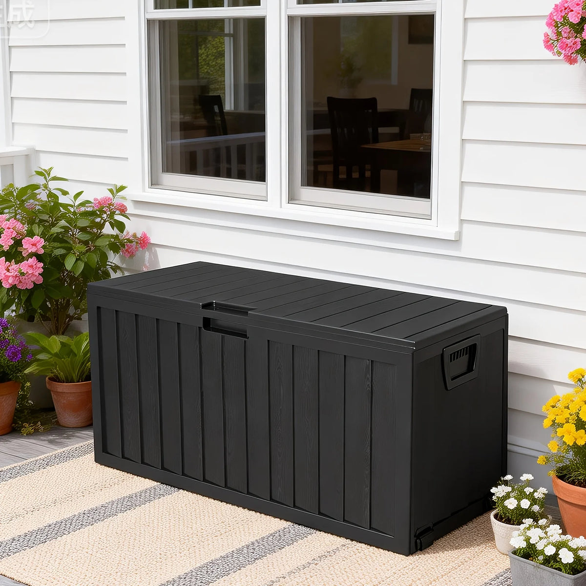 Weatherproof Outdoor Resin Storage Box With Durable Lockable Lid