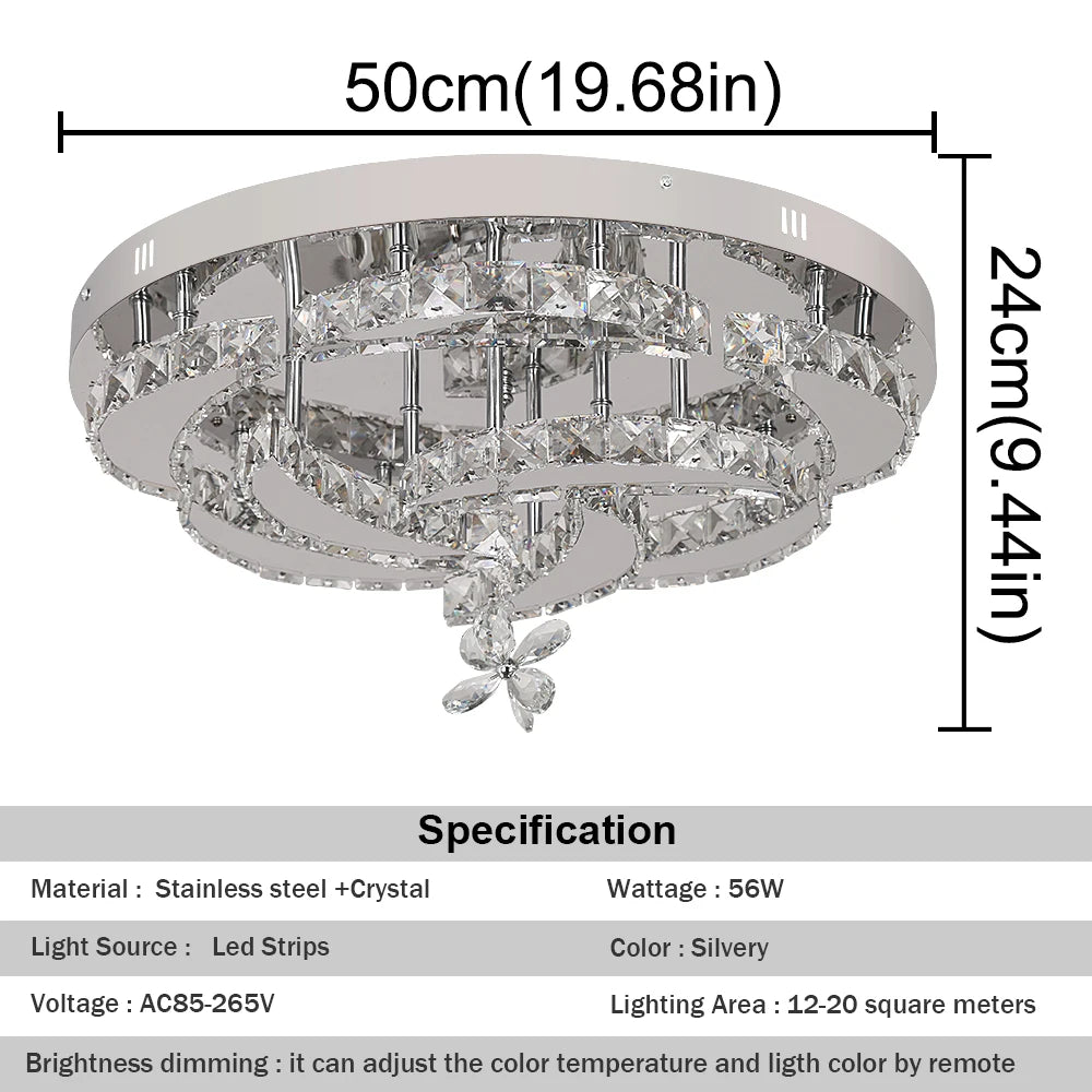Vetrulus Modern Led Crystal Chandelier Pendant Light