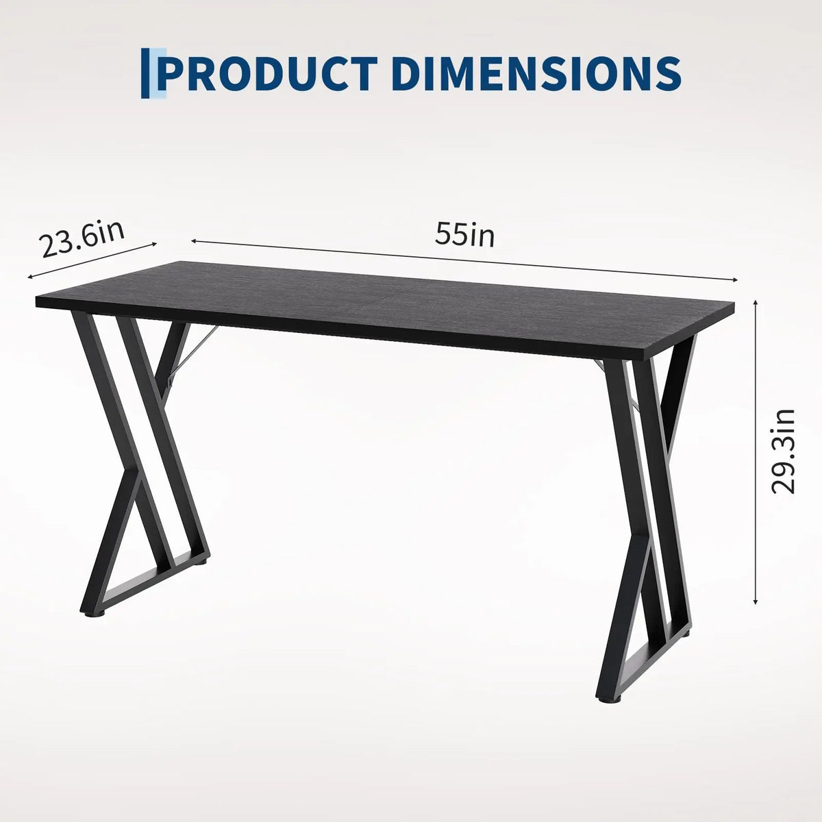HiMISS Industrial Rectangular Dining Table With Metal Frame