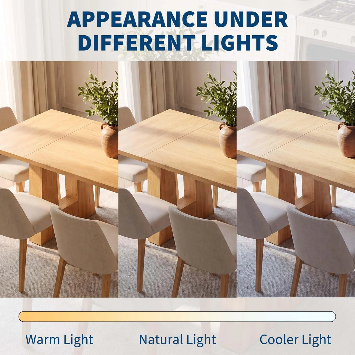 HiMISS Modern Mid Century Wood Dining Table With Sleek Legs