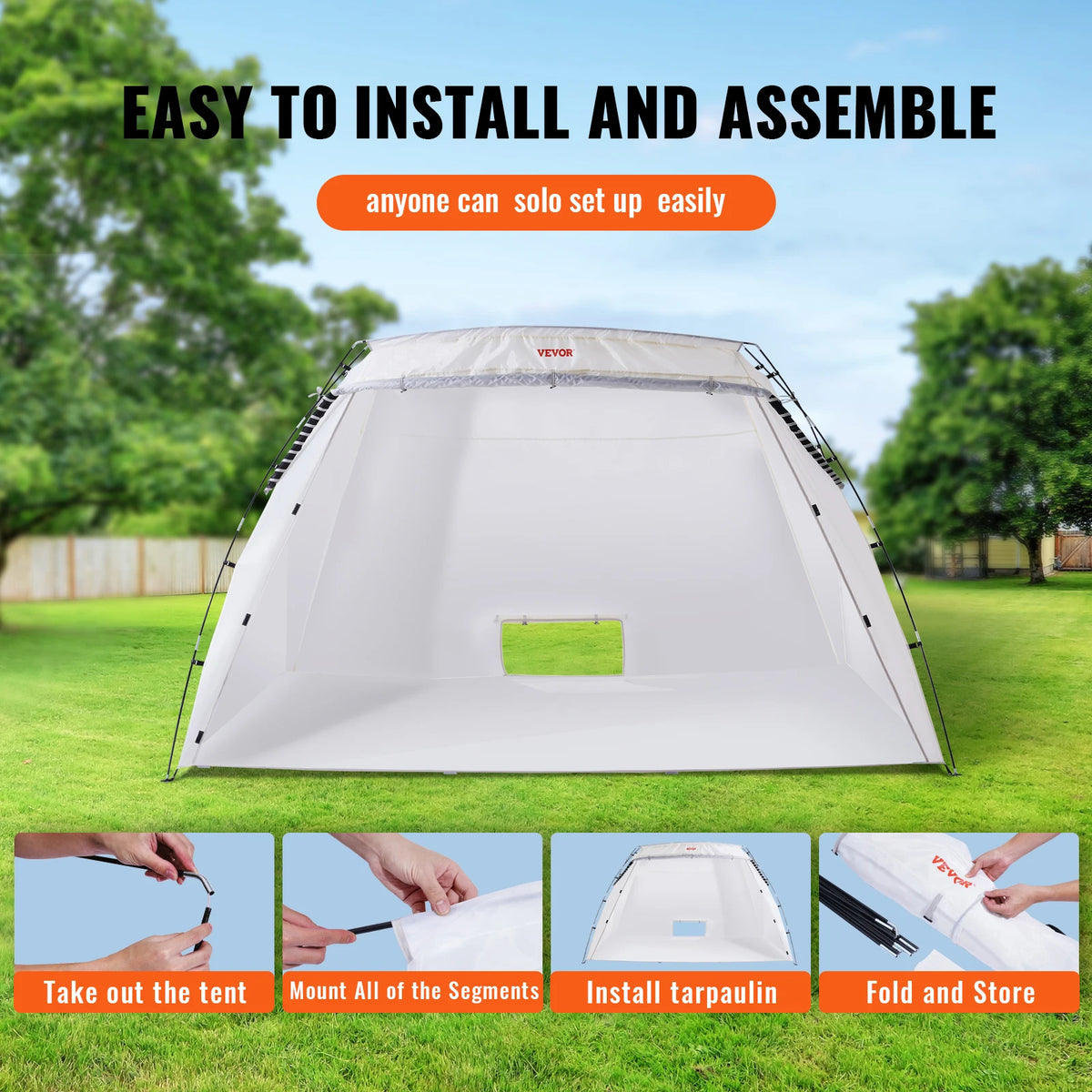 SucceBuy Portable Paint Booth Shelter For Spray Projects