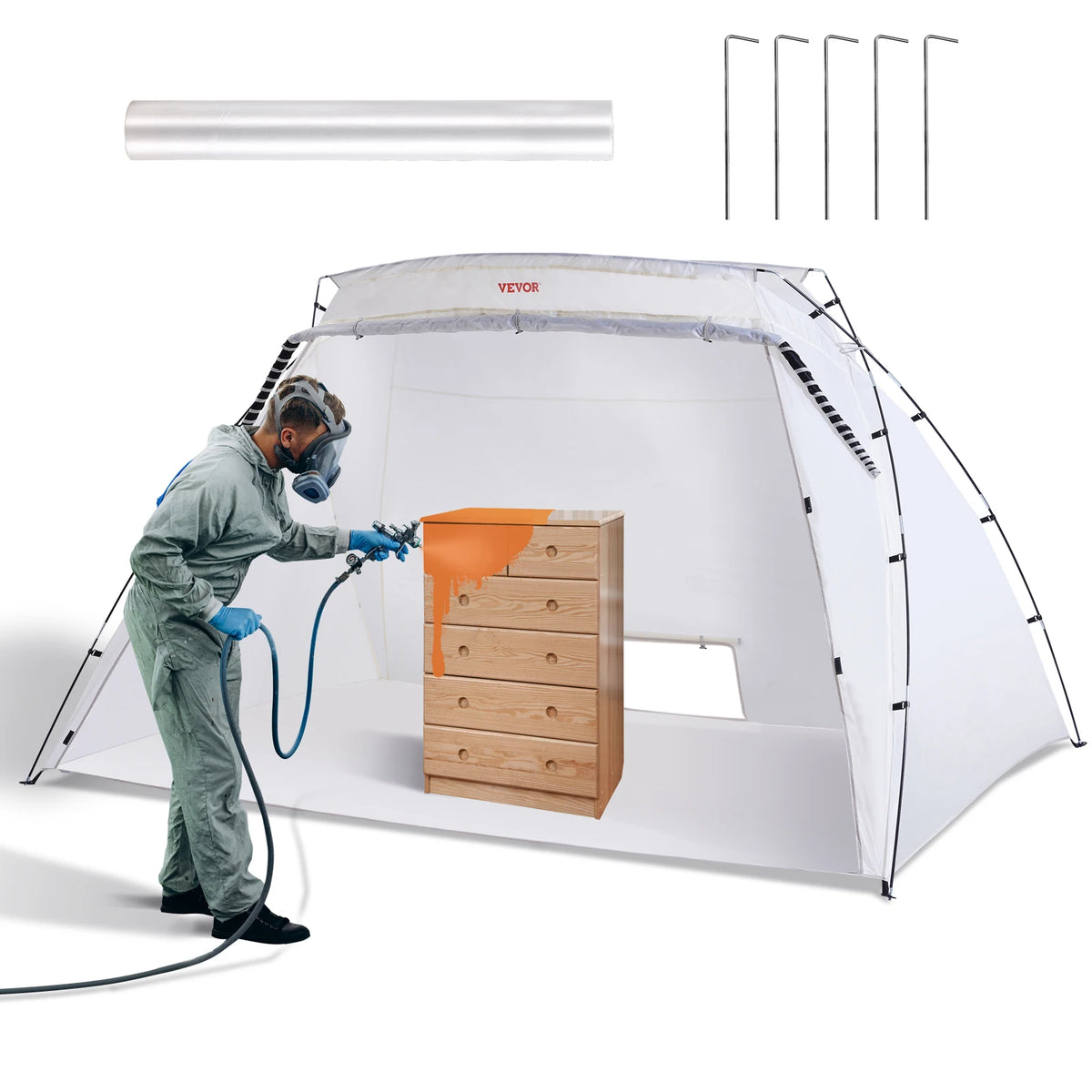 SucceBuy Portable Paint Booth Shelter For Spray Projects
