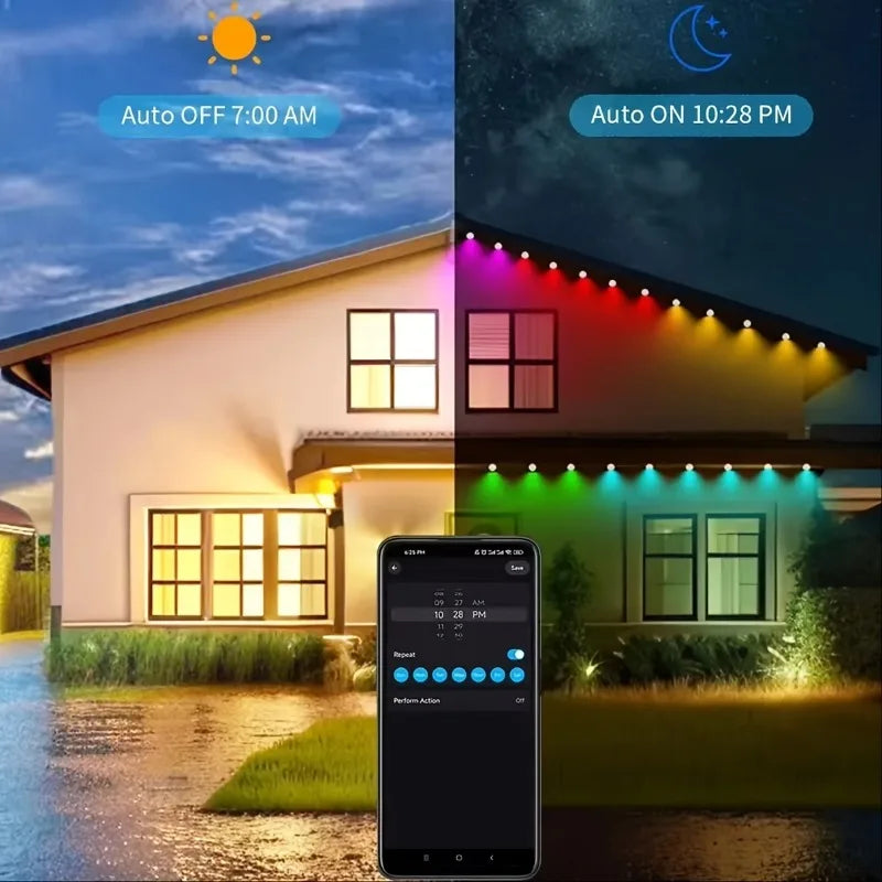 MIMIRGB Smart Permanent Outdoor RGBIC String Lights For Gardens
