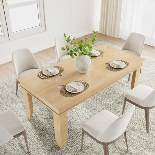HiMiss Rustic Solid Wood Farmhouse Dining Kitchen Table