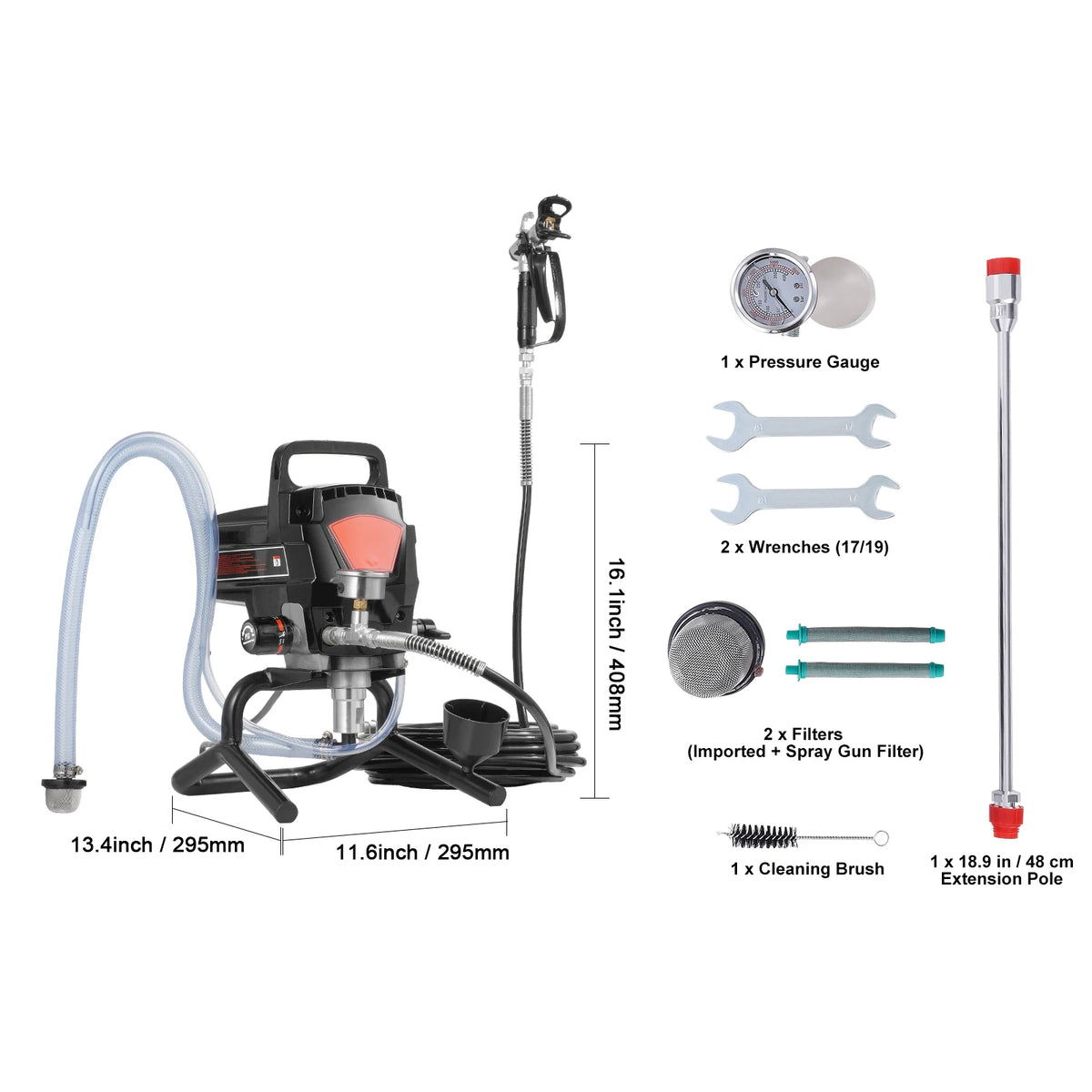 SucceBuy 750W Electric Airless Paint Sprayer For Home Interiors