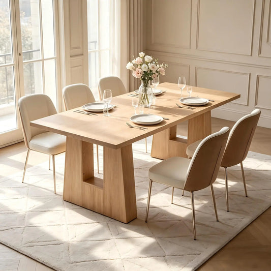 HiMISS Modern Mid Century Wood Dining Table With Sleek Legs