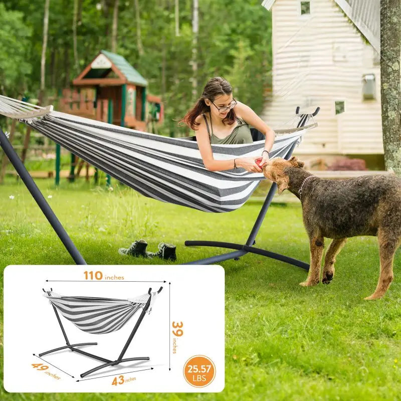 Gyroor Adjustable Stand Hammock With Storage Bag For Outdoor Relaxation