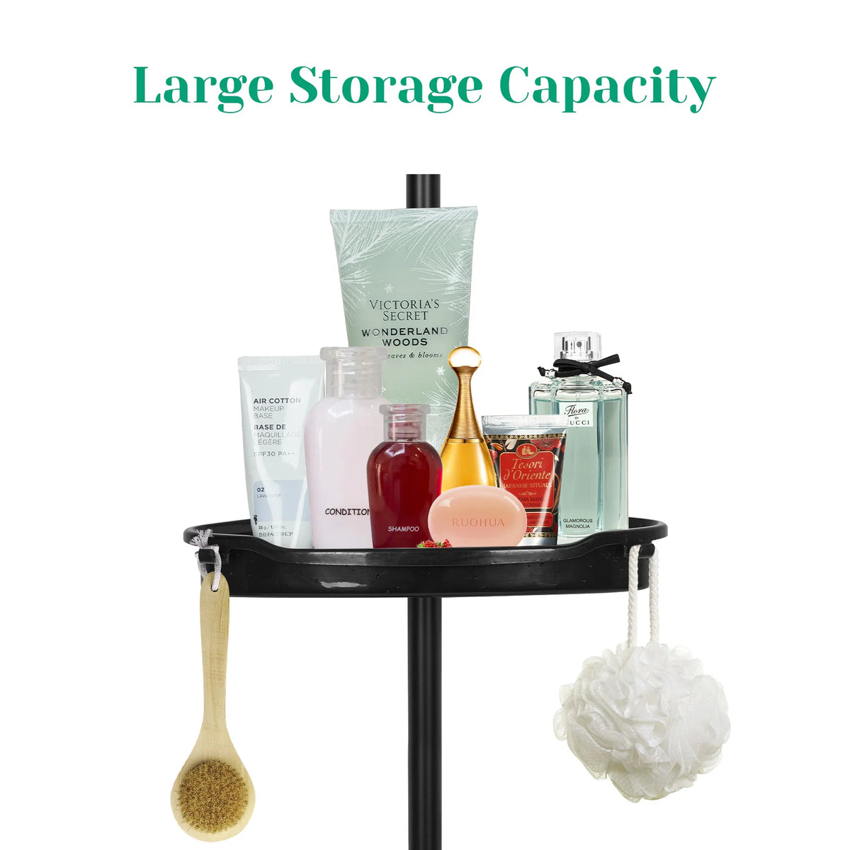 HiMISS Tension Pole Shower Caddy With Four Adjustable Storage Shelves