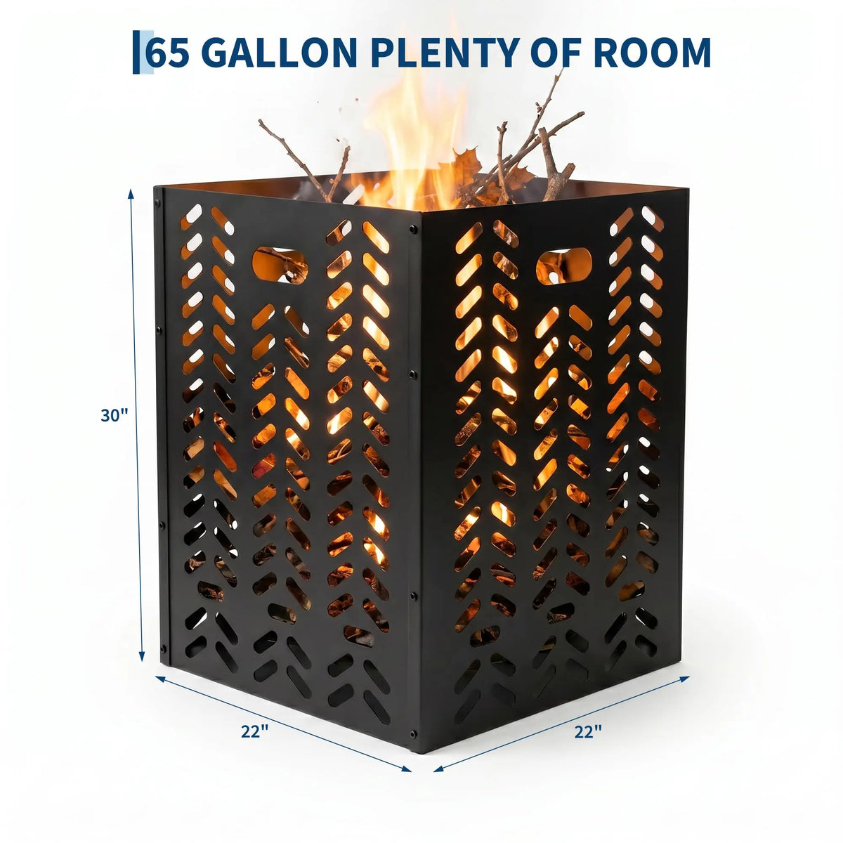 HiMISS Outdoor Steel Burn Barrel Fire Pit Cage With Airflow