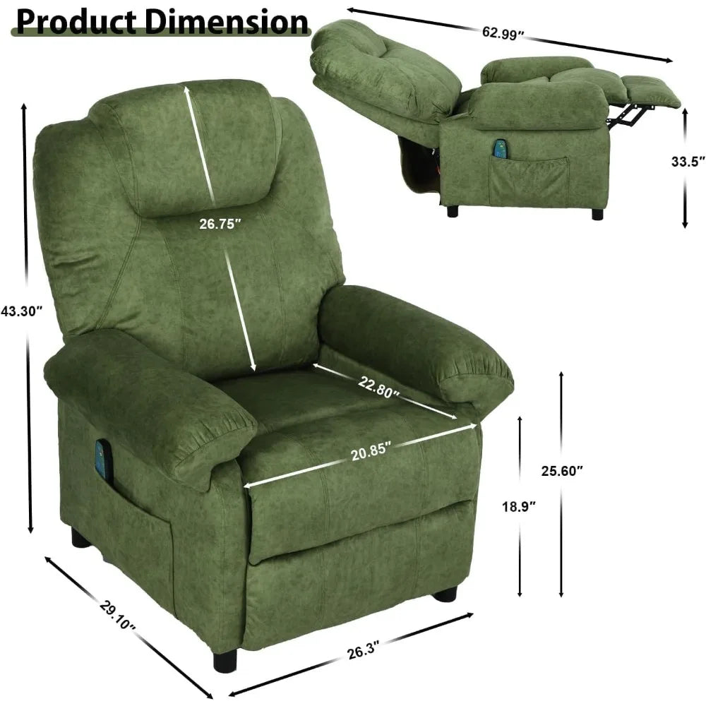 XIAOLANG Modern Fabric Push Back Recliner Chair With Massage