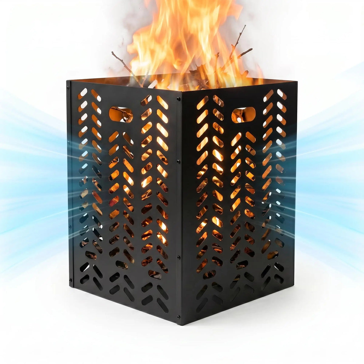 HiMISS Outdoor Steel Burn Barrel Fire Pit Cage With Airflow