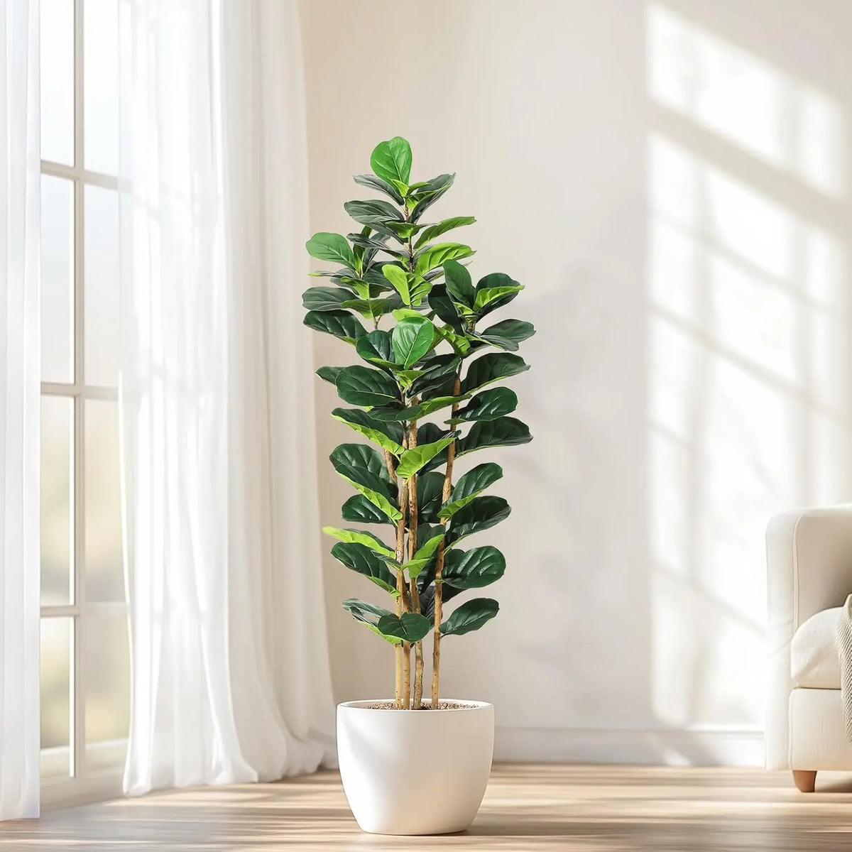 HiMISS Artificial Fiddle Leaf Fig Tree with Pot for Home