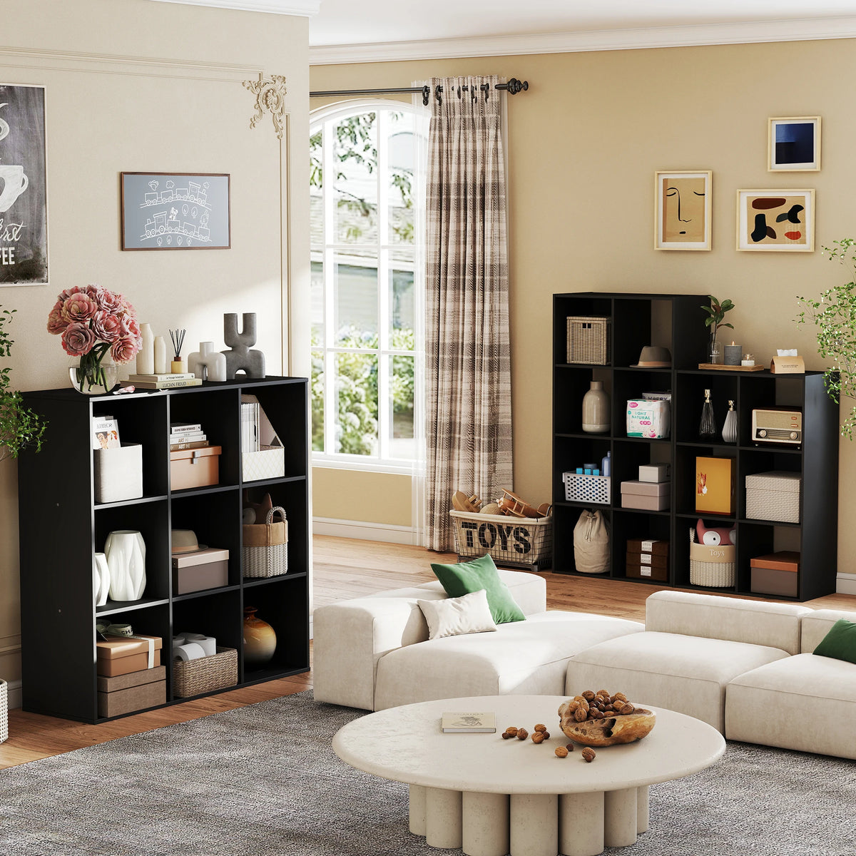 JHK Modern Wooden Cube Bookshelf For Home Office Storage