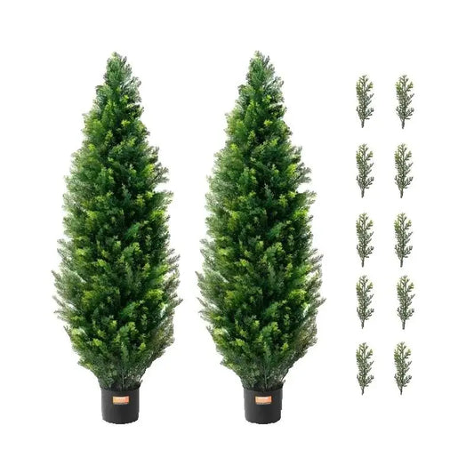 SucceBuy Artificial Cedar Topiary Tree For Home Garden Decor