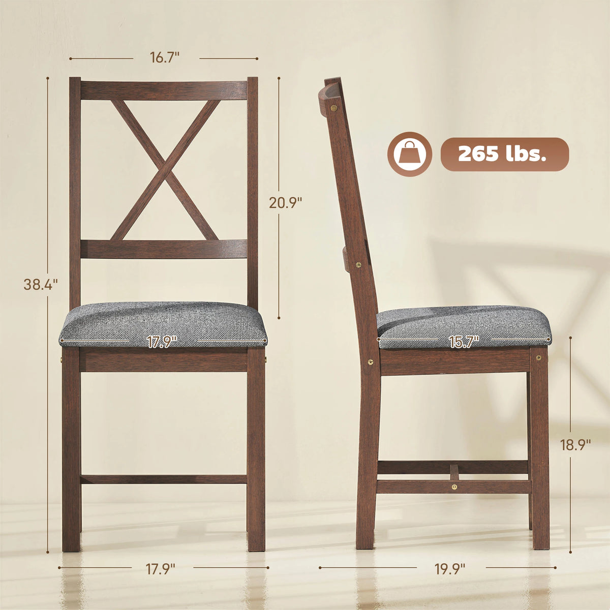 Homcom Set Of 2 Wooden Dining Chairs Mid Century Modern