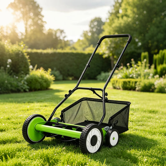 HiMISS Manual Push Reel Lawn Mower With Carbon Steel Blades