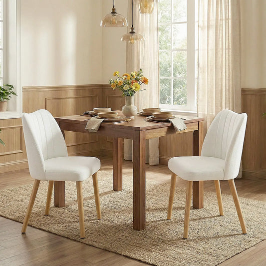 HiMISS Set Of Two Mid Century Modern Fabric Dining Chairs