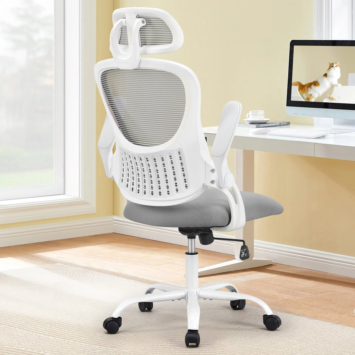 JHK Mesh Ergonomic Office Chair With Adjustable Headrest Lumbar Support