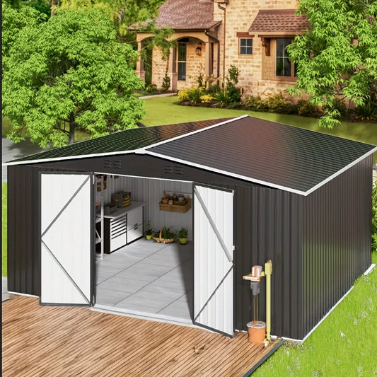 Viwat Heavy Duty Outdoor Metal Storage Shed With Lockable Door