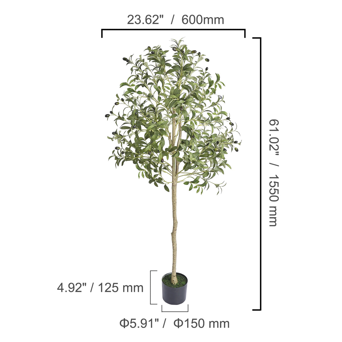 SucceBuy Artificial Olive Tree Crafted From Durable PE Material