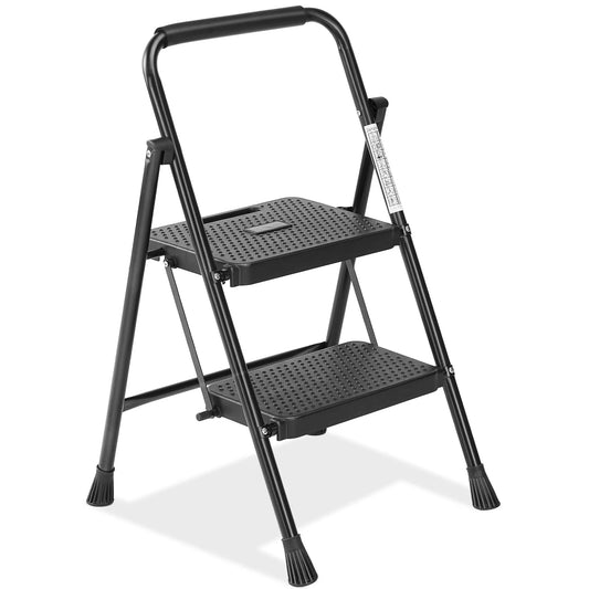 JHK Foldable Steel Step Ladder With Anti Slip Pedals
