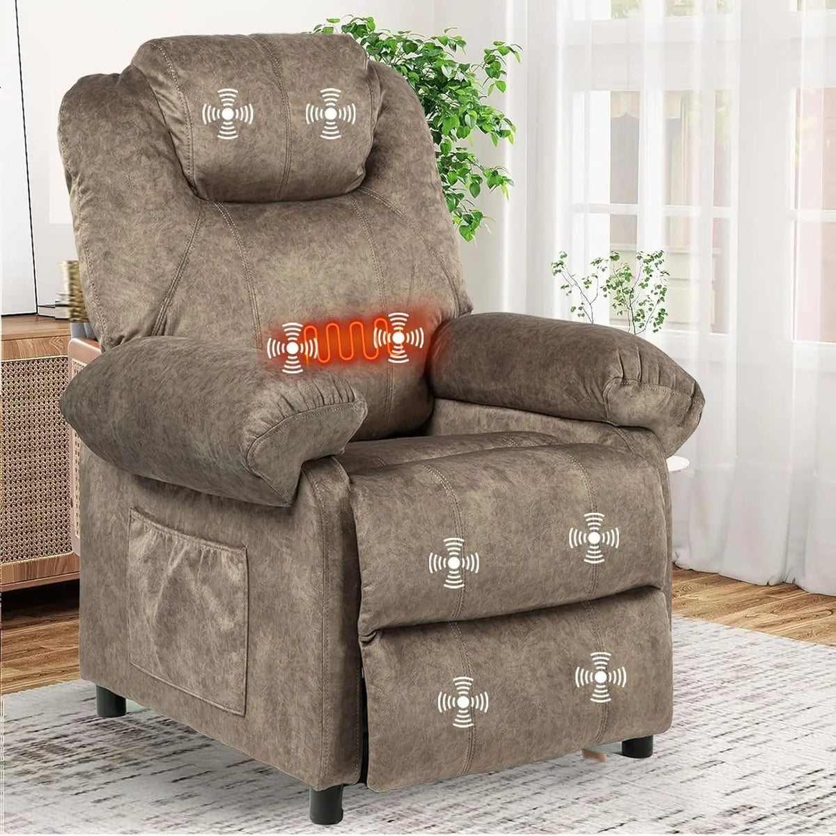 XIAOLANG Modern Fabric Push Back Recliner Chair With Massage