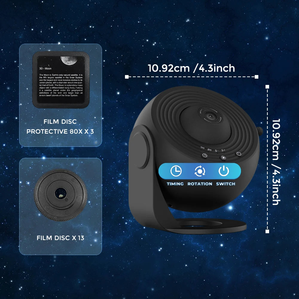 Aiopp Galaxy Projector Featuring Silent Operation And Led Night Light