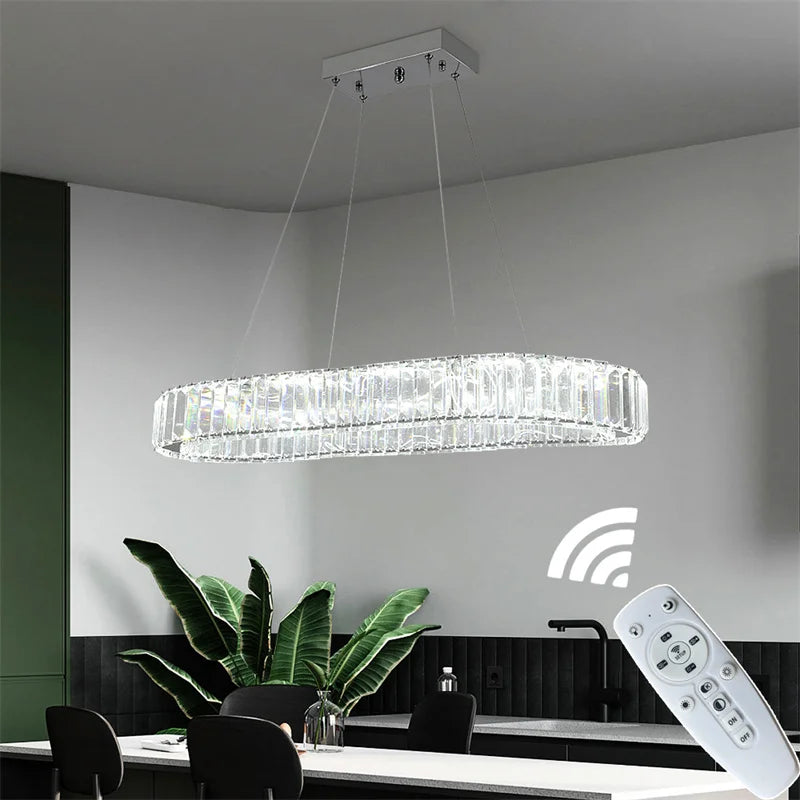GreeLustr Modern Crystal LED Chandelier With Remote Control