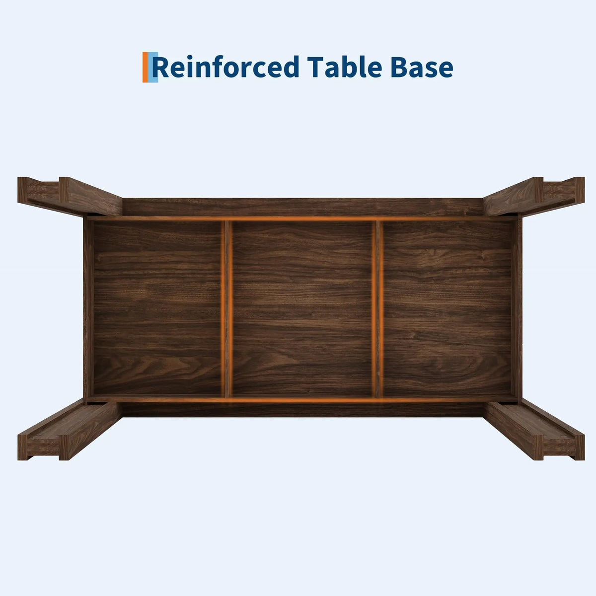 Modern Rectangular Farmhouse Dining Table With Sturdy Wood Frame