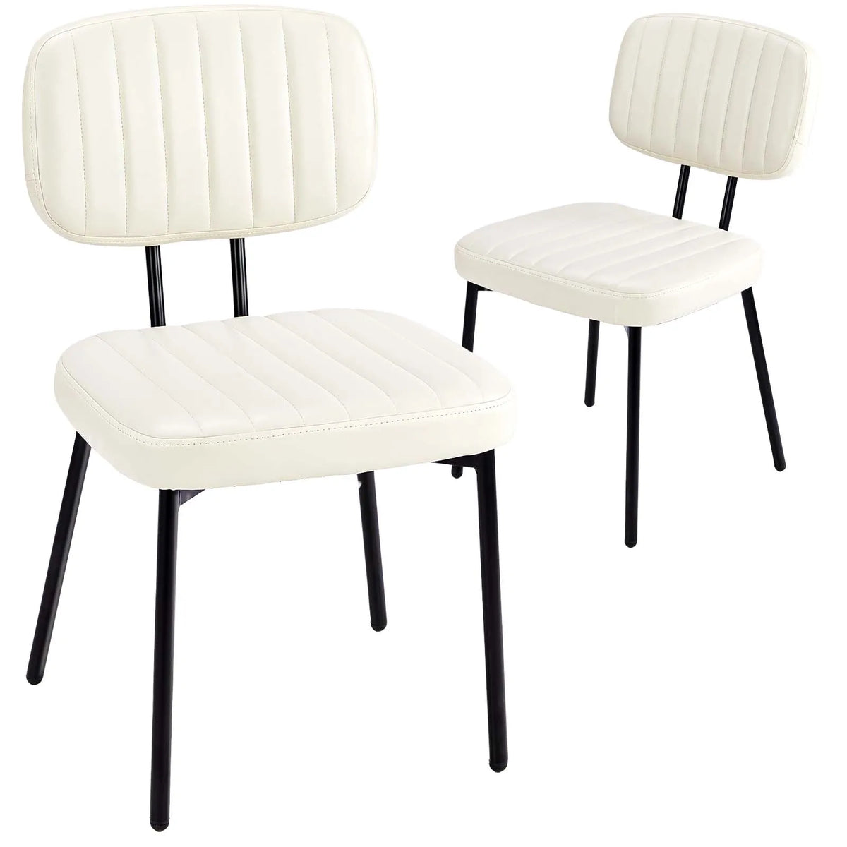 JHK Modern Faux Leather Dining Chairs With Lumbar Support