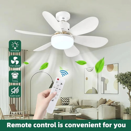 40W Ceiling Fan Remote Control LED Light Silent For Bedroom