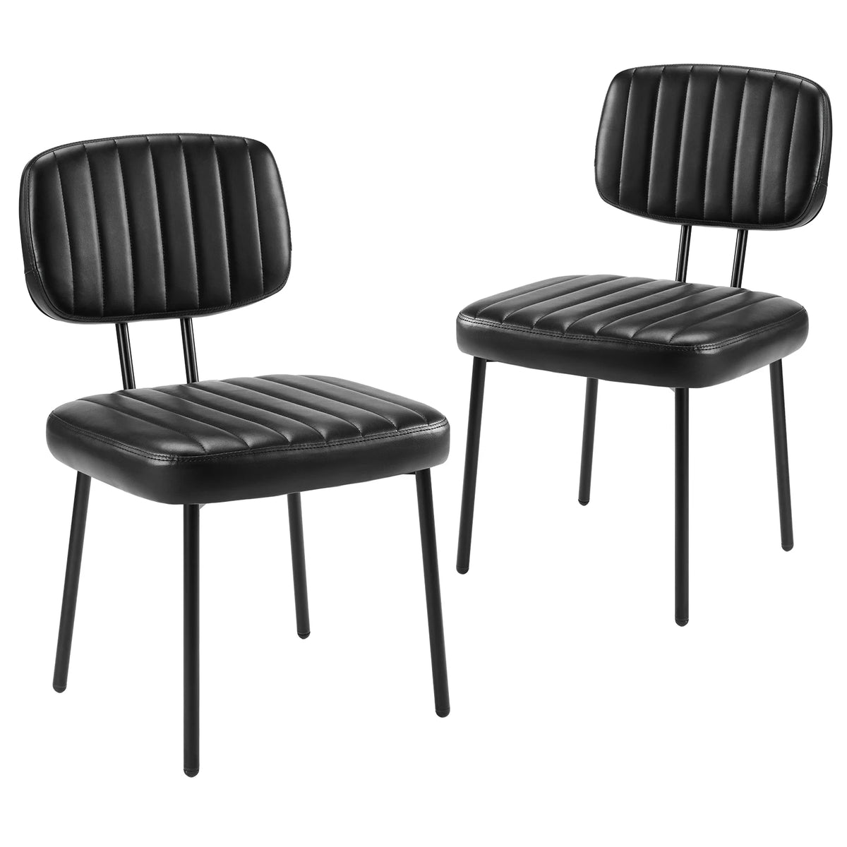JHK Modern Faux Leather Dining Chairs With Lumbar Support