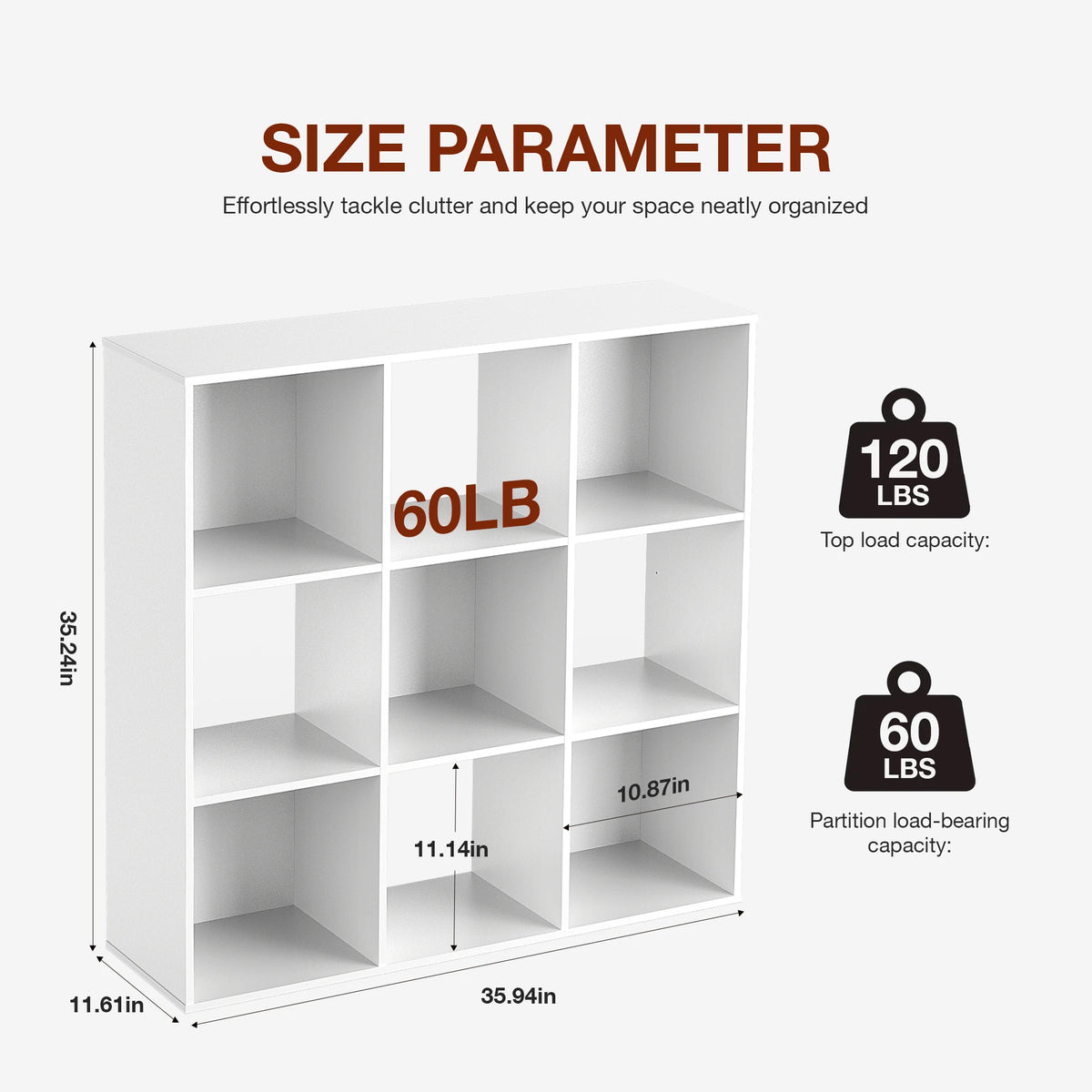 JHK Modern Wooden Cube Bookshelf For Home Office Storage