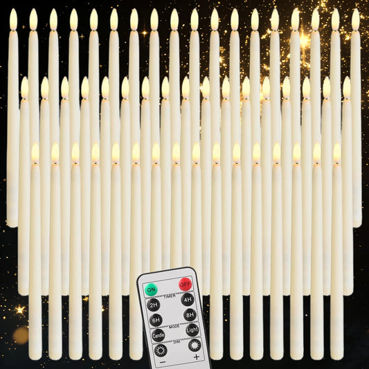 Flameless LED Taper Candles With Remote Control Flickering Flame