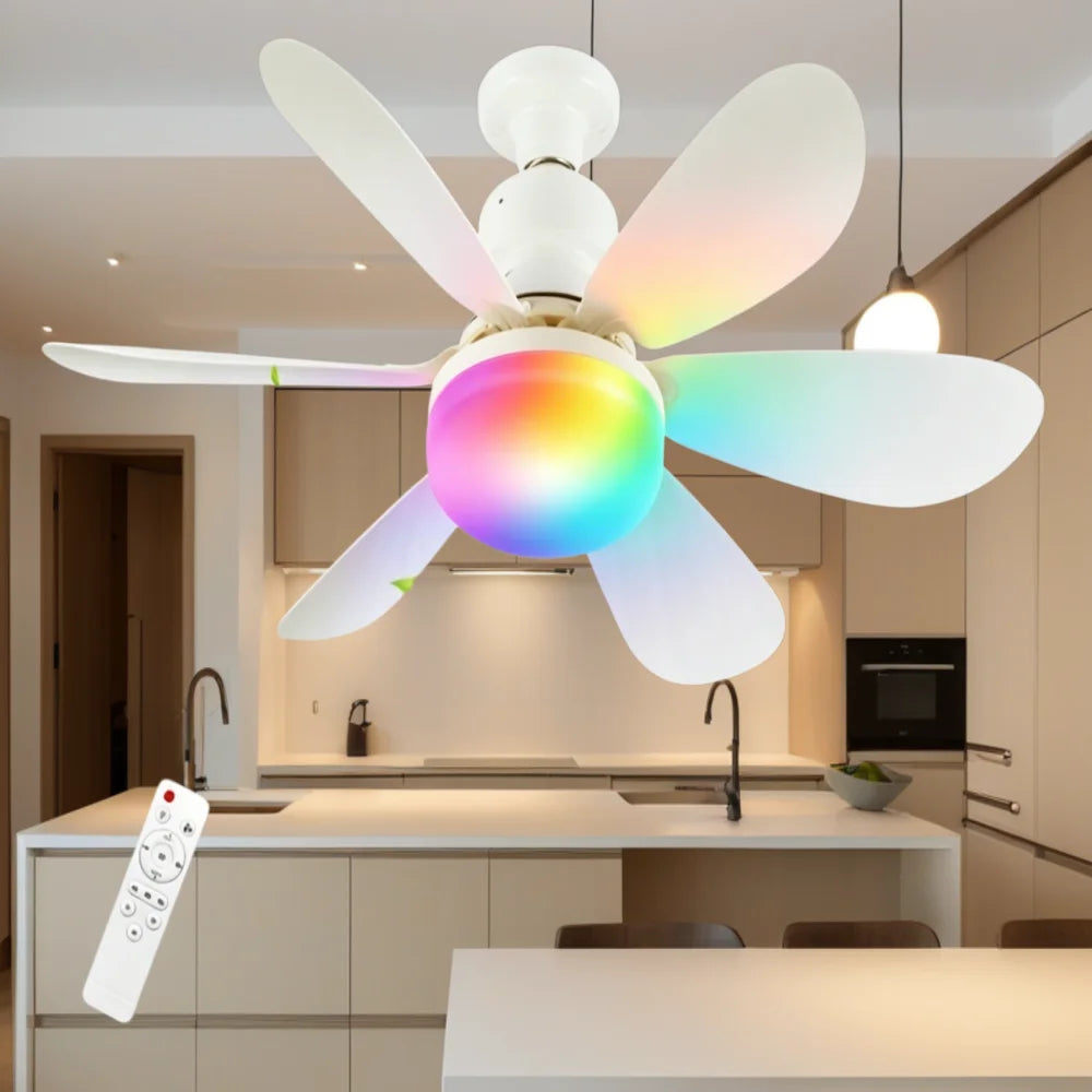 40W Ceiling Fan Remote Control LED Light Silent For Bedroom