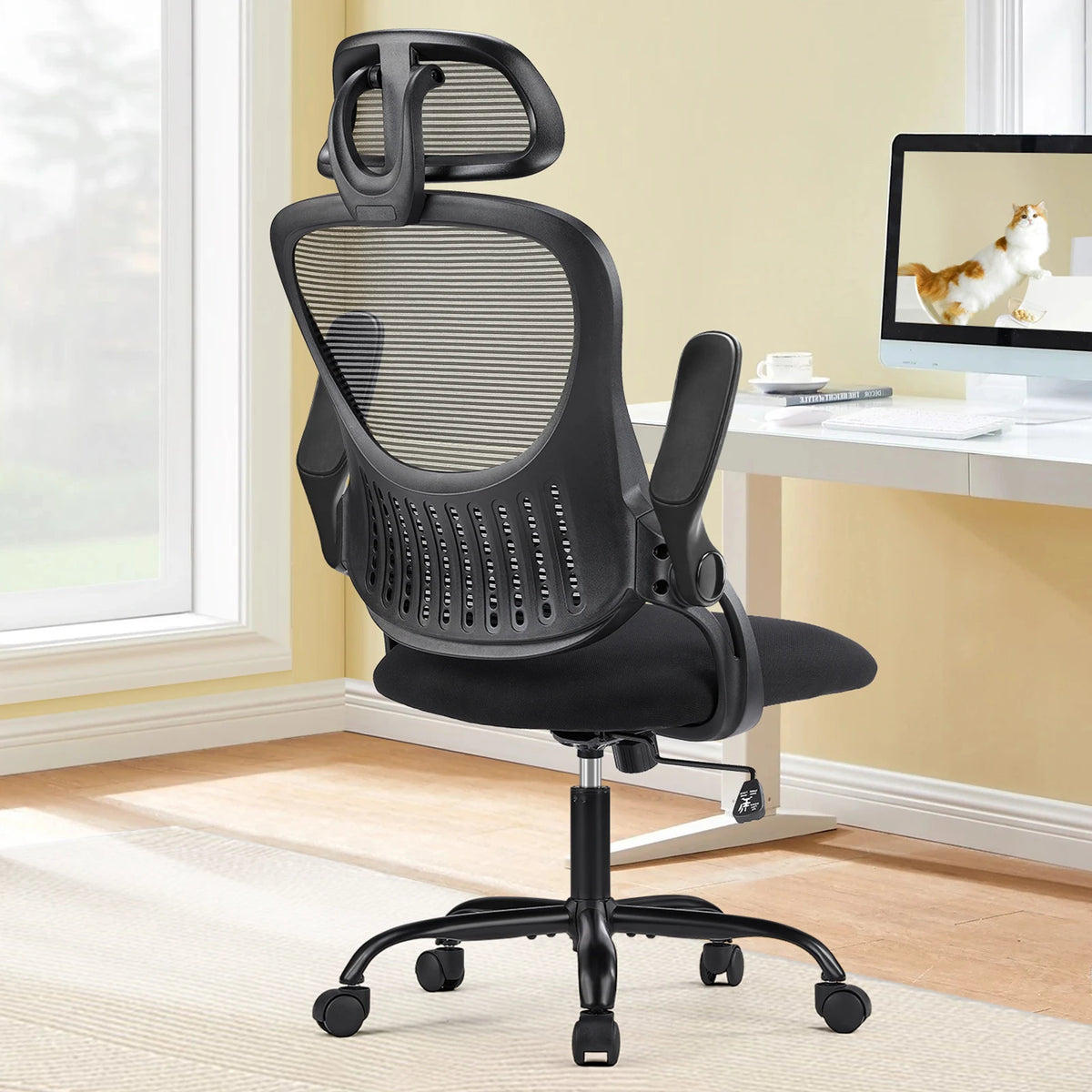 JHK Mesh Ergonomic Office Chair With Adjustable Headrest Lumbar Support