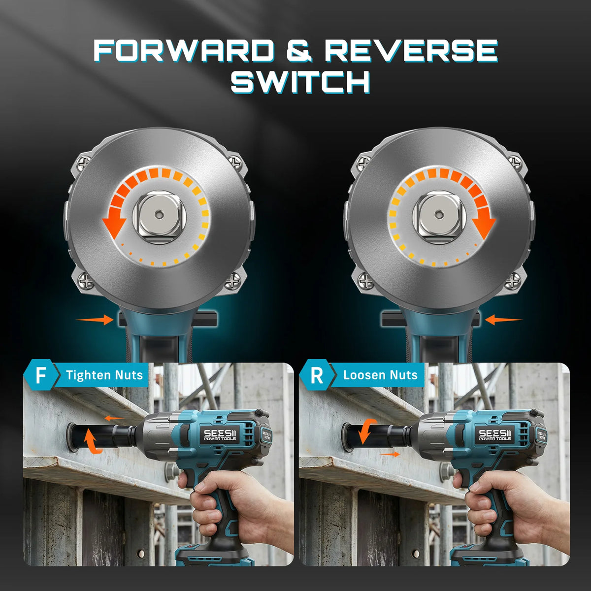 Seesii Brushless Cordless Power Drill And Impact Wrench Kit