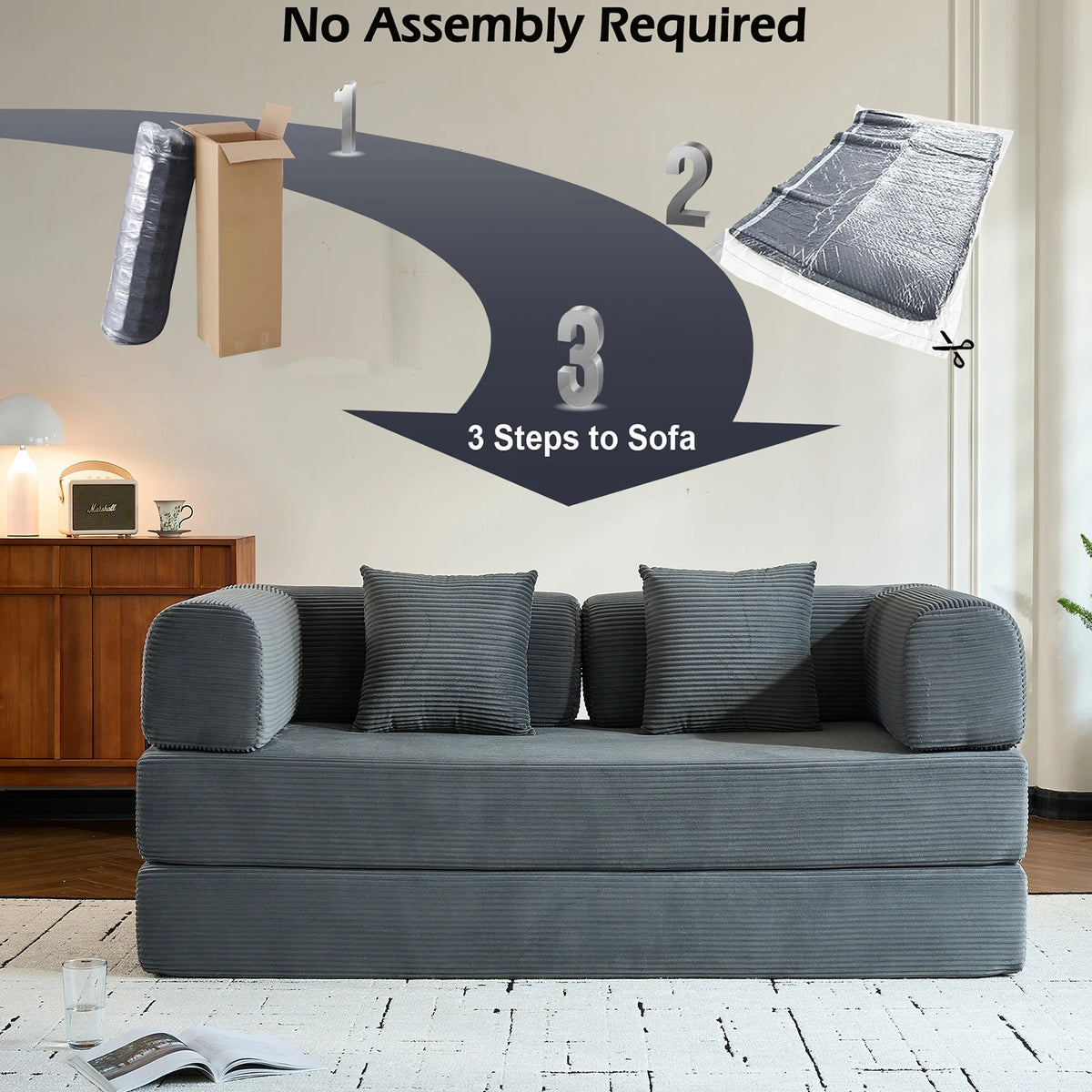 Tholis Foldable Sofa Bed Convertible Seating For Living Room