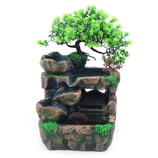 Color Changing LED Desktop Waterfall Fountain For Indoor Meditation