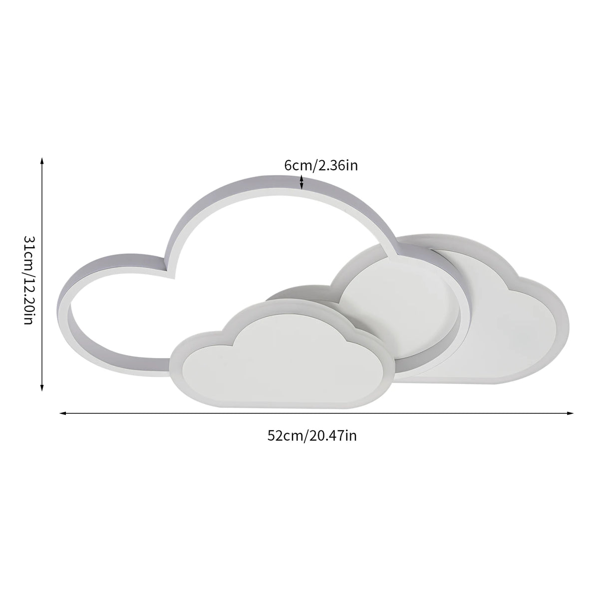 Modern Cloud LED Ceiling Light 3 Color Temperature Adjustable Fixture